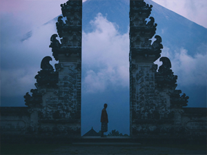 Lempuyang Temple overlooking the Agung volcano.