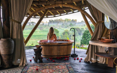 Enjoy spectacular views from your secluded cabin.