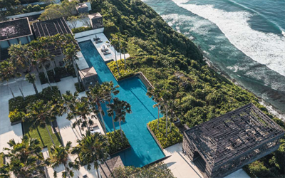 The resort is located on the cliffs on Bali's most southern tip.