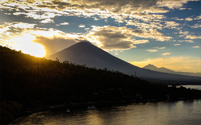 The resort is a short walk away from our favorite sunset spot in Amed.