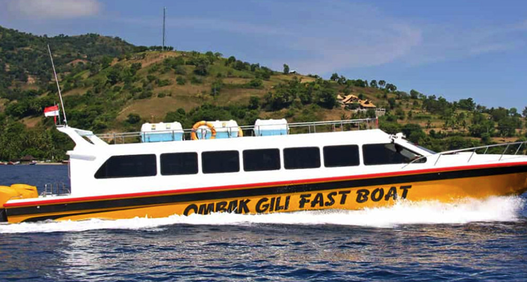 One of the fast ferries that operates between Bali and the Gili Islands.