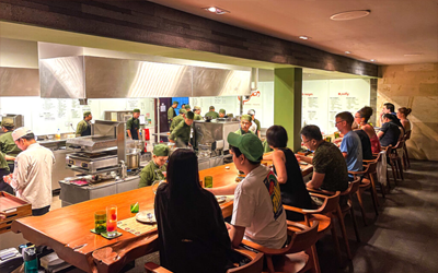 While we had a private table, you can also sit at the bar overlooking the chefs in action.