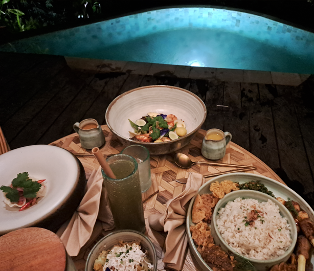 Private dinner at our pool area.